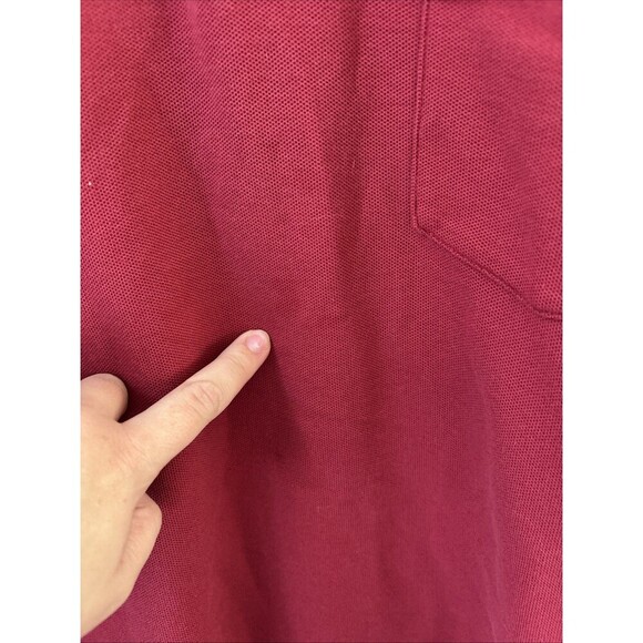 L.L. Bean Men’s Large Maroon Polo Shirt Short Sleeve Wrinkle Resistant Regular - Picture 6 of 8